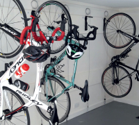 Bike storage bikes in row